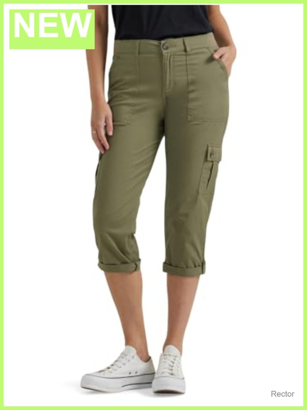 Lee Women's Ultra Lux Comfort Flex-to-Go Cargo Capri Pants Relaxed Fit